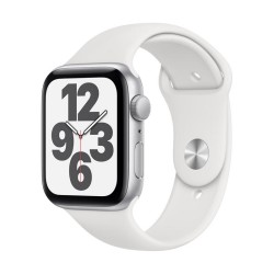 Apple Watch SE GPS, 44mm Silver Aluminium Case with White Sport Band