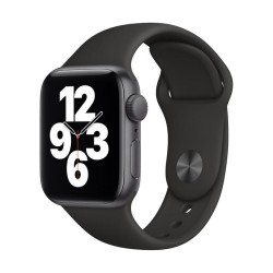 Apple Watch SE GPS, 44mm Space Gray Aluminium Case with Black Sport Band
